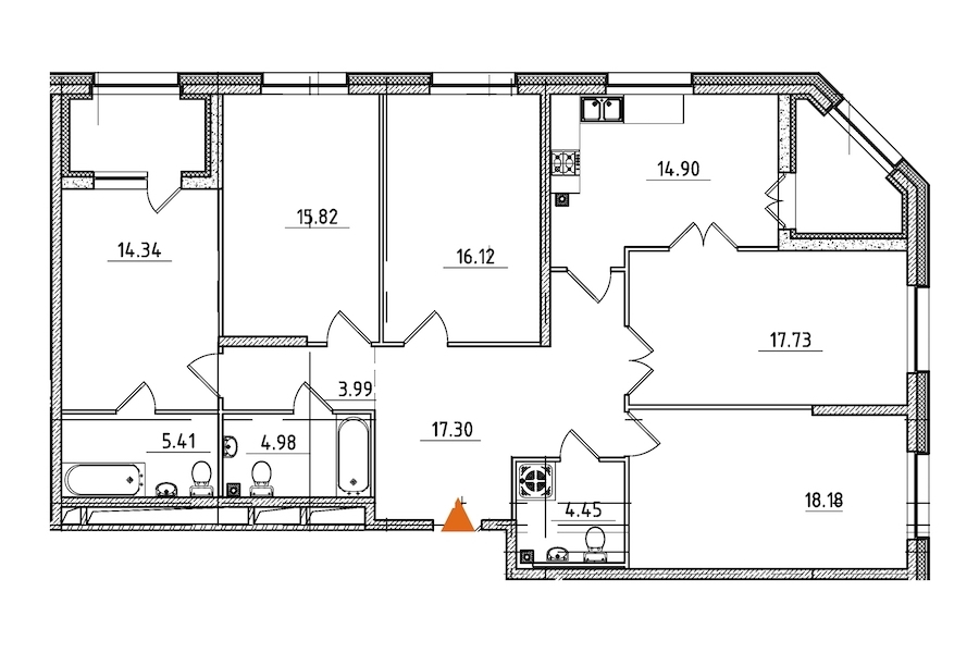 5-комнатная, 138 м²