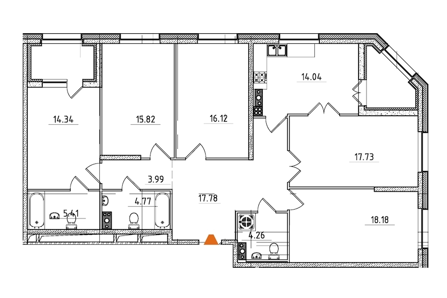 5-комнатная, 137 м²
