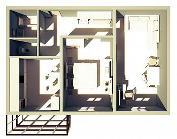 2-комнатная, 50 м²