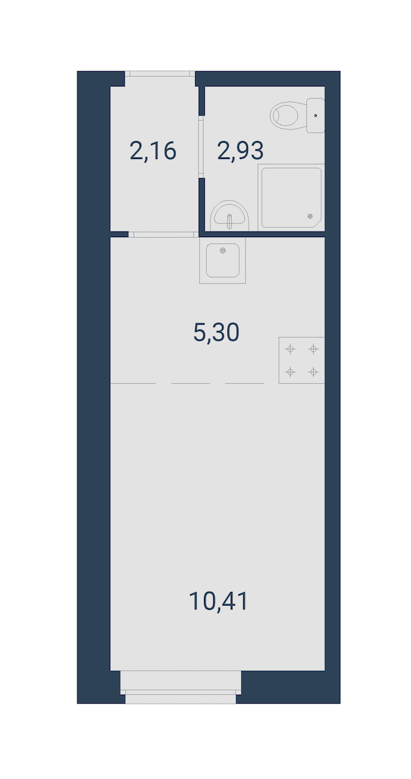 Студия, 21 м²