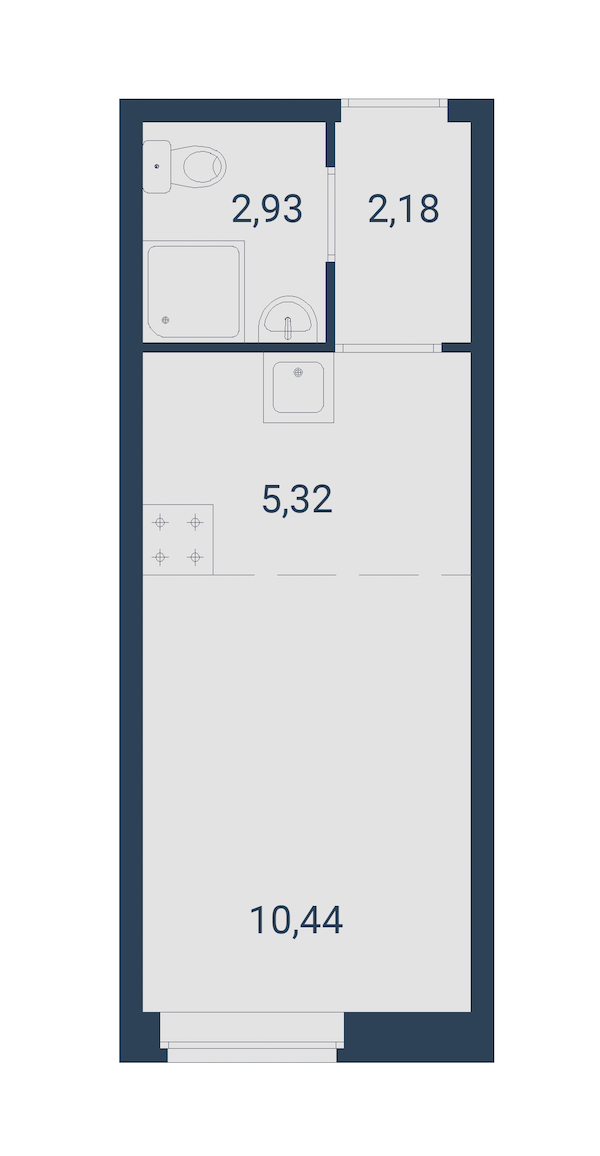 Студия, 21 м²