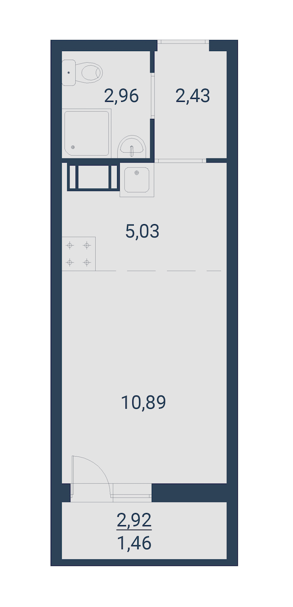 Студия, 23 м²